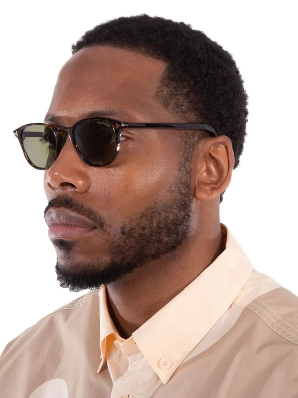 Tom Ford FT1049-D 26N Square Sunglasses - Crystal/Green